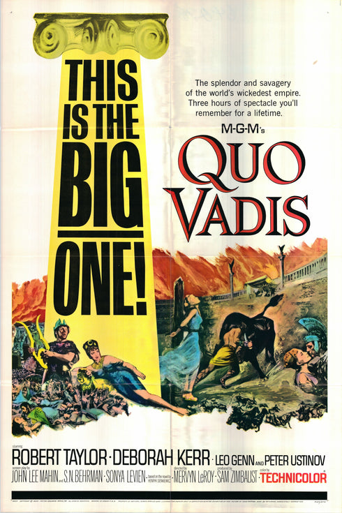 quo vadis 1964R one sheet poster folded